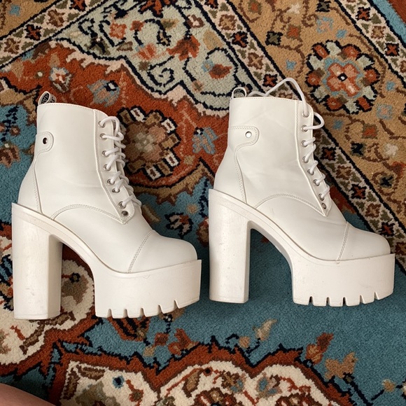 High Chunky Platform Lace-up Combat Boots - Picture 3 of 9